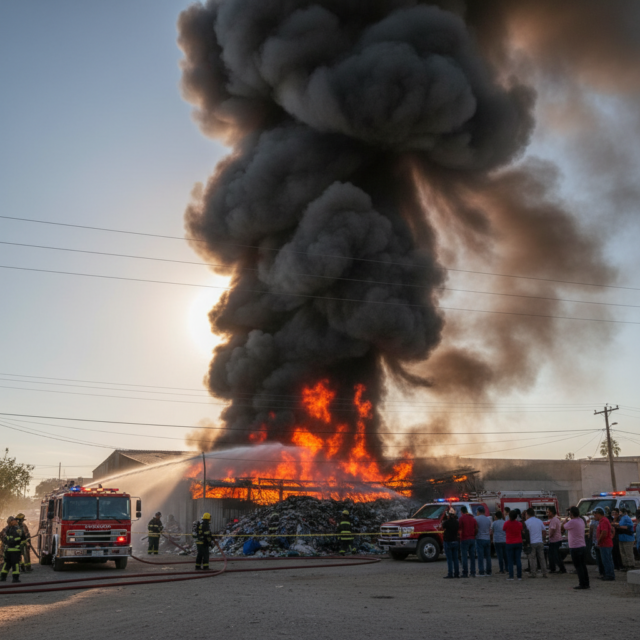 Incendio Recicladora Gómez Palacio