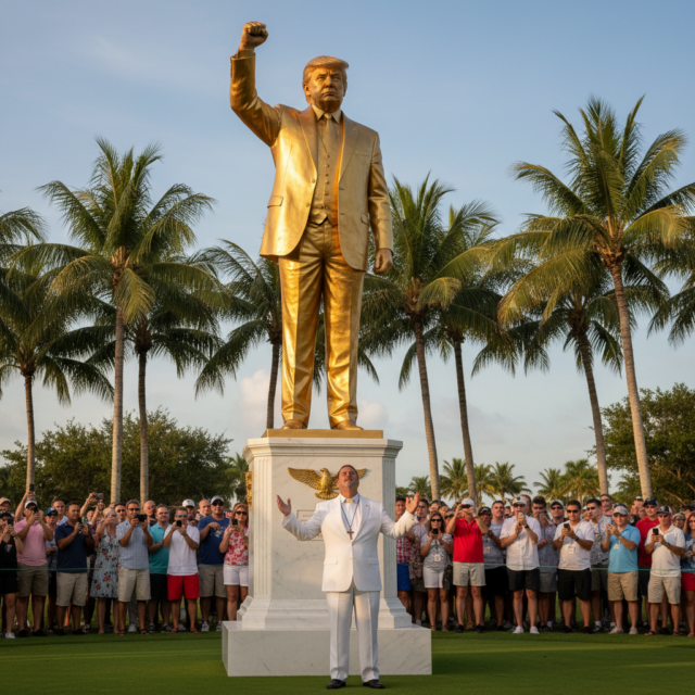 estatua gigante de oro de Trump