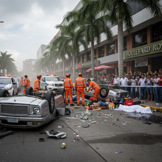 Accidente exhibición vehículos Colombia